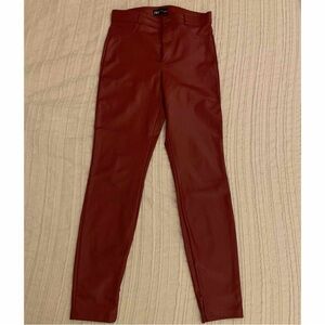 Red/maroon Faux Leather Pants